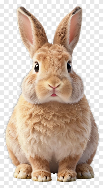 Realistic Rabbit Sitting PNG