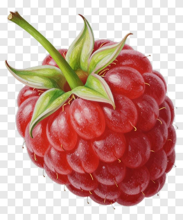 Realistic Red Raspberry PNG