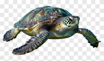 3D Sea Turtle Swimming PNG