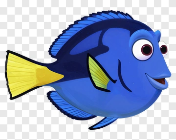 Cartoon Blue Fish PNG
