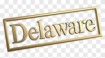 Delaware Text In Gold Frame PNG