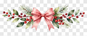 Watercolor Floral Arrangement With Pink Bow PNG