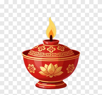 Colorful Diya Lamp PNG
