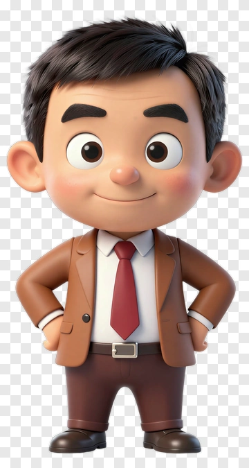 Cartoon Boy In A Brown Suit PNG