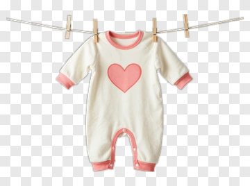Baby Romper With Heart Design PNG