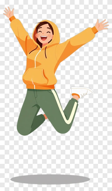 Happy Person Jumping In A Hoodie PNG