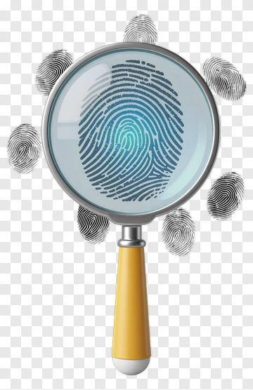 Magnifying Glass Over Fingerprint PNG