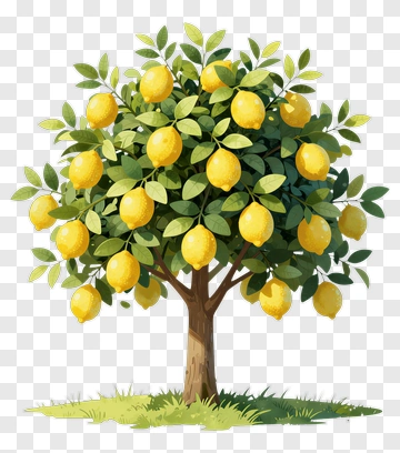 Lemon Tree With Ripe Lemons PNG