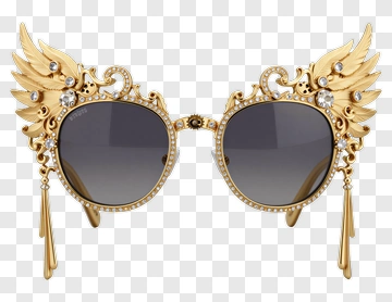 Gold Winged Sunglasses PNG