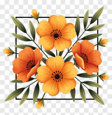 Orange Flower Bouquet PNG