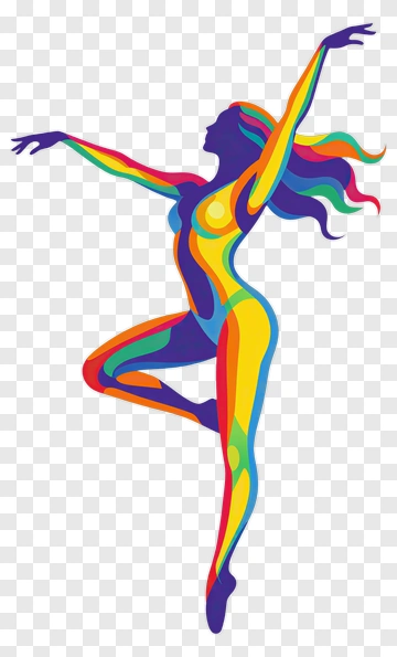 Colorful Dancer In Motion PNG