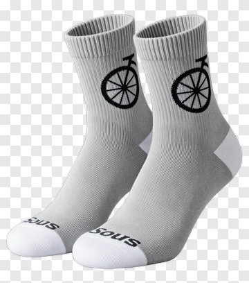 Gray Bicycle Socks With Logo PNG