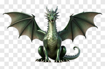 3D Dragon With Outstretched Wings PNG