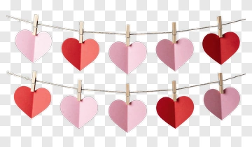 Colorful Heart Garland PNG
