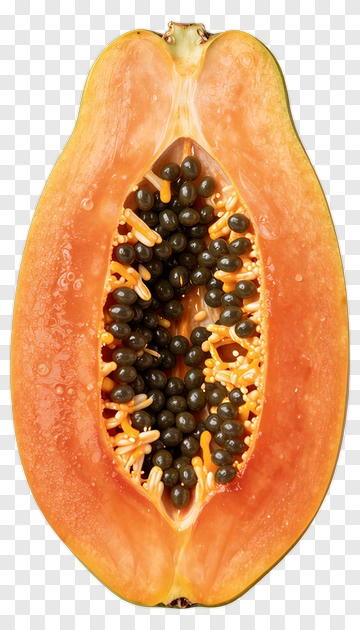 Papaya Fruit Cut In Half PNG