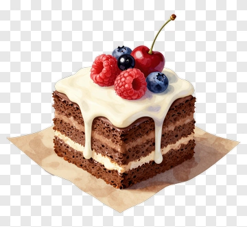 Chocolate Cake With Berries PNG