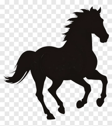 Silhouette Of A Galloping Horse PNG