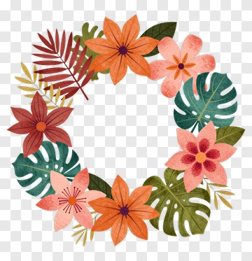 Colorful Floral Wreath PNG