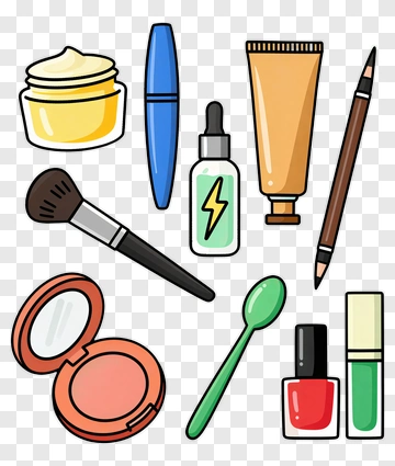 Cosmetic Products And Tools PNG