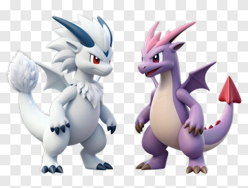 Dragon Characters In Dynamic Pose PNG