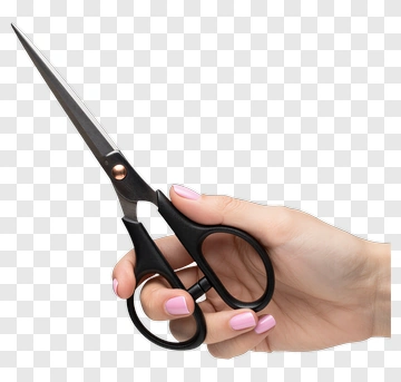 Hand Holding Scissors PNG