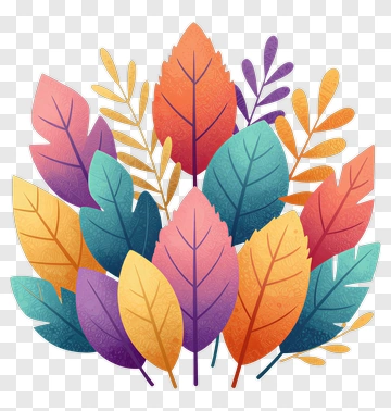 Colorful Leaf Composition PNG