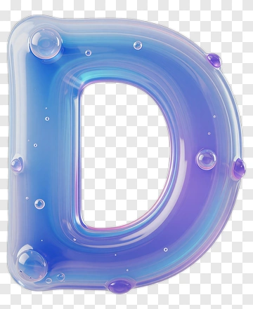 Colorful Letter D With Bubbles PNG