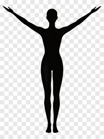 Silhouette Of A Person With Arms Outstretched PNG