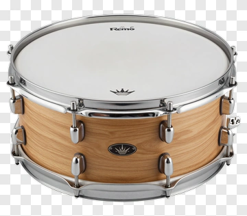 Wooden Snare Drum With Chrome Hardware PNG
