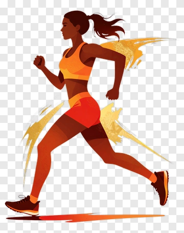 Woman Running In Athletic Gear PNG