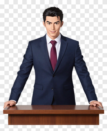 Businessman Standing At A Desk PNG