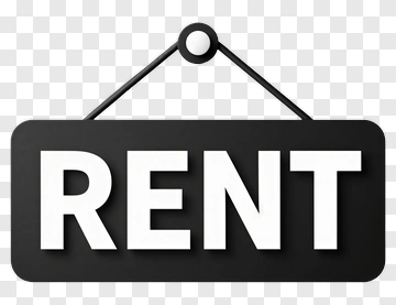 Black Rent Sign PNG