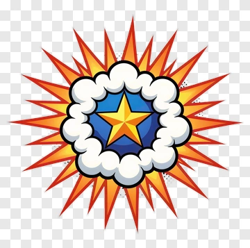 Cartoon Explosion With Star PNG