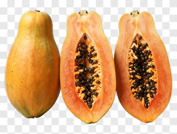 Whole And Halved Papaya PNG
