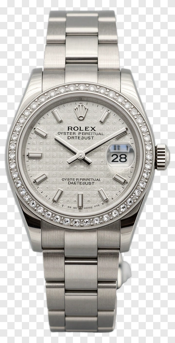 Rolex Datejust Watch With Diamond Bezel PNG