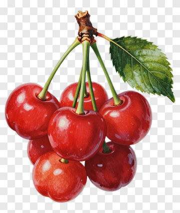 Red Cherry Bunch PNG
