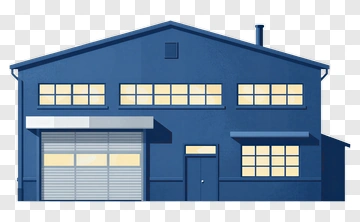 Blue Industrial Building PNG