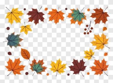 Colorful Autumn Leaves Frame PNG