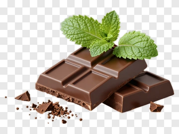 Chocolate Bar With Mint Leaves PNG