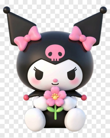 3D Character Holding A Flower PNG