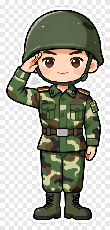 Cartoon Soldier Saluting PNG