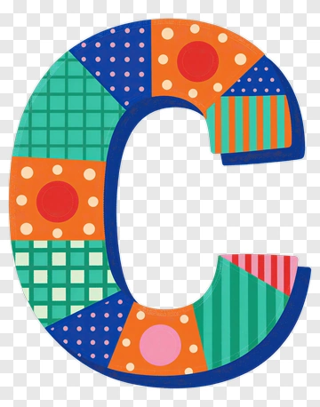 Colorful Letter C With Geometric Patterns PNG