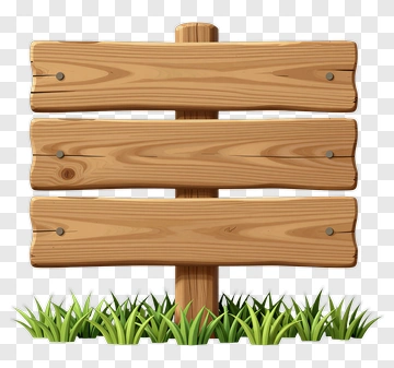 Wooden Sign Post With Blank Planks PNG