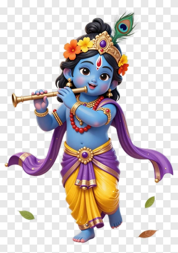 Krishna Playing Flute PNG