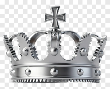 Silver Crown With Cross PNG