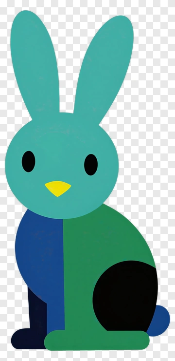 Colorful Cartoon Rabbit PNG