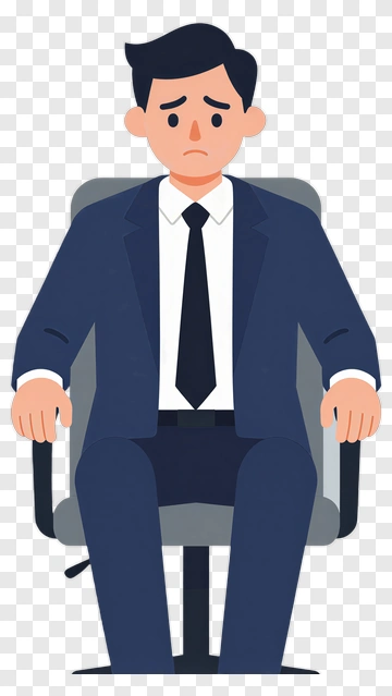 Sad Businessman Sitting In A Chair PNG