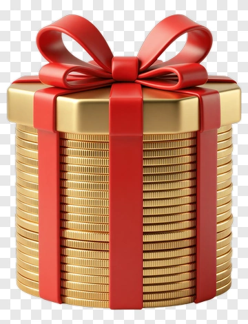 Gift Box Filled With Gold Coins PNG
