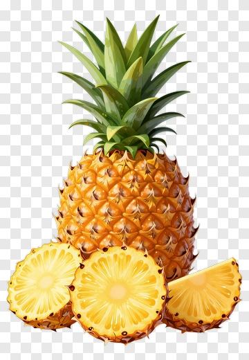 Pineapple With Slices PNG