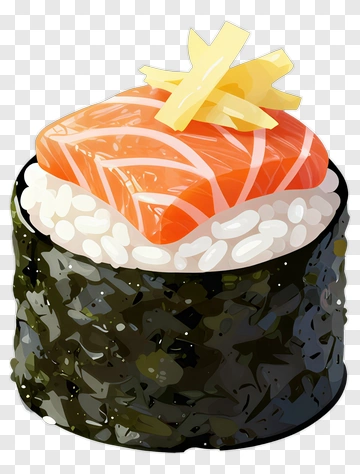 Sushi Roll With Salmon And Ginger PNG